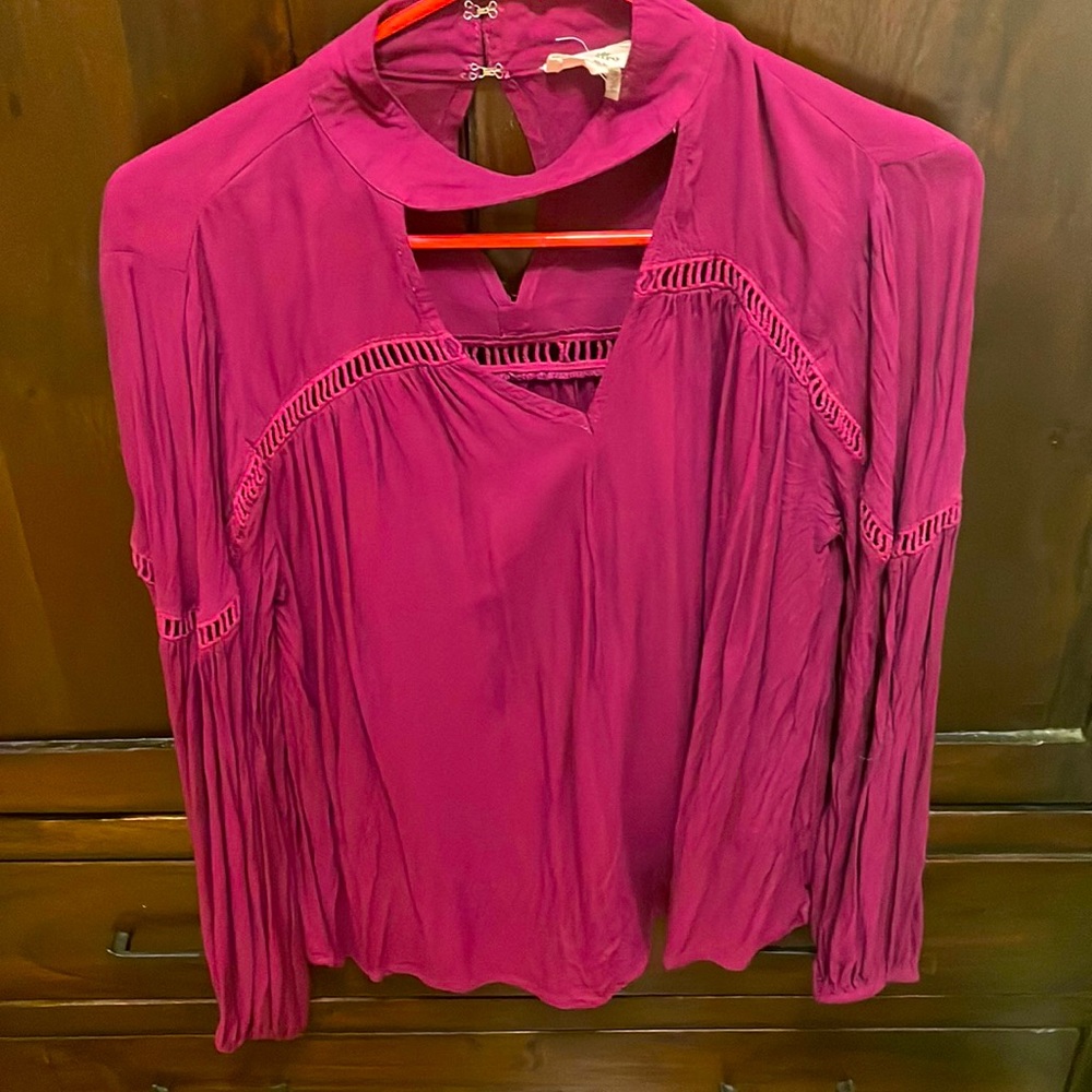 Cute purple long sleeve float top